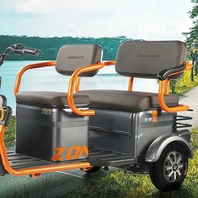 Tricycle électrique 351-500w avec siège passager et système de freinage à tambour avant à tambour arrière